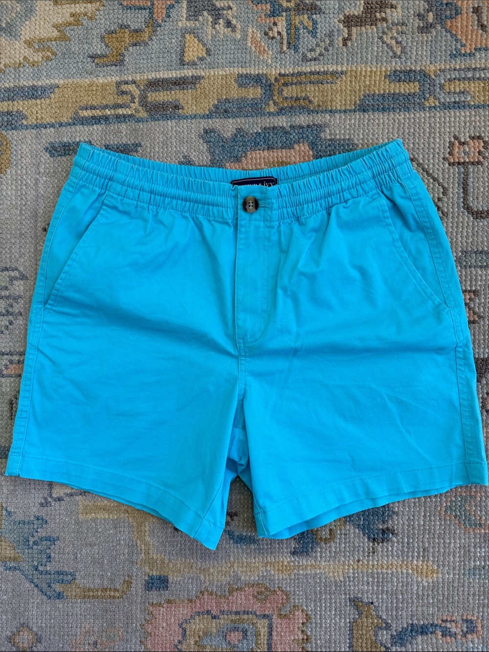 crown & ivy Bright Turquoise Drawstring Shorts